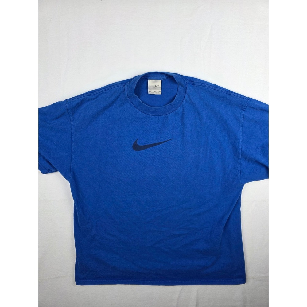 Nike Mens XL Blue Center Swoosh Logo Short Sleeve T-Shirt